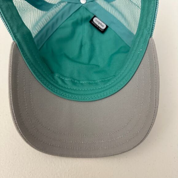 PATAGONIA Spellout Patch Mesh Lo-Pro Trucker Hat Unisex Gray Teal Snapback - Picture 8 of 10